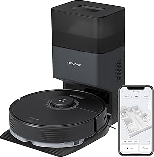 roborock Q7 Max+ Robot Vacuum and Mop with Auto-Empty Dock Pure, Hands-Free Cleaning for up to 7 Weeks, APP-Controlled Mopping, 4200Pa Suction, No-Mop&No-Go Zones, 180mins Runtime(Renewed)