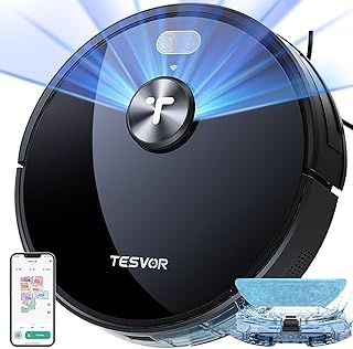 Tesvor S5 Robot Vacuum and Mop,3000Pa Suction,180Mins Max LiDAR Navigation,Robotic Vacuum Cleaner,WiFi/App/Alexa Self-Charging,Ideal for Pet Hair, Carpet, Hard Floor (S5)