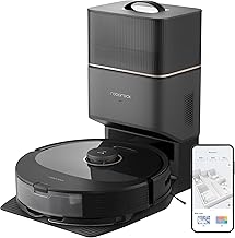 roborock Q8 Max+ Robot Vacuum and Mop, Self-Emptying, Hands-Free Cleaning for up to 7 Weeks, Reactive Tech Obstacle Avoidance, 5500 Pa Suction, DuoRoller Brush, APP-Controlled Mopping, Black